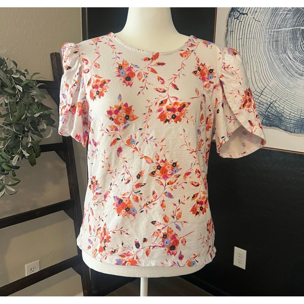 CHARTER CLUB Women's Thick Comfy 100% Cotton XL‎ Multicolor Floral Blouse